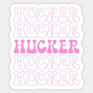 Hucker Retro Repeat Pink Sticker